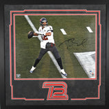 Tom Brady Signed Tampa Bay Buccaneers 16X20 Framed Passing Photo - Fanatics/LOA