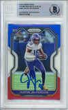 2020 Panini Prizm Red, White & Blue #398 Justin Jefferson RC Vikings BAS Auto 10