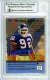 1997 Topps Finest Hitmen #79 Michael Strahan New York Giants BAS Autograph 10