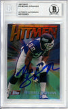 1997 Topps Finest Hitmen #79 Michael Strahan New York Giants BAS Autograph 10