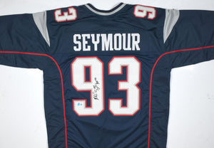 Richard Seymour Autographed Blue Pro Style Jersey w/HOF - Beckett W Hologram