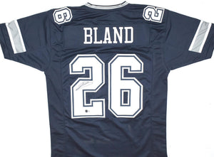 DaRon Bland Autographed Blue Pro Style Jersey-Beckett W Hologram *Black