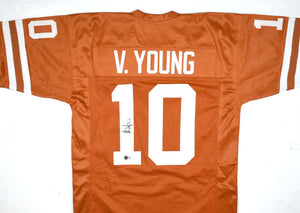 Vince Young Autographed Orange College Style Jersey - Beckett W Hologram *Black