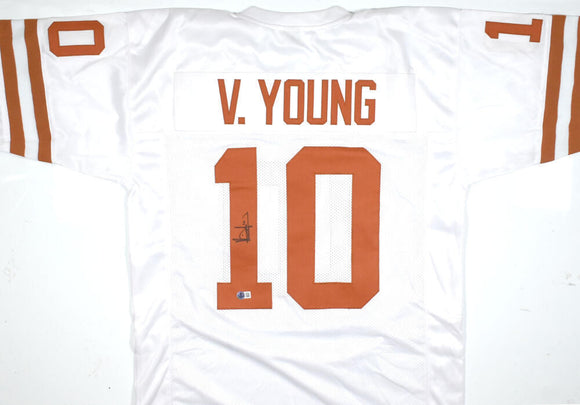 Vince Young Autographed College White Style Jersey - Beckett W Hologram *Black