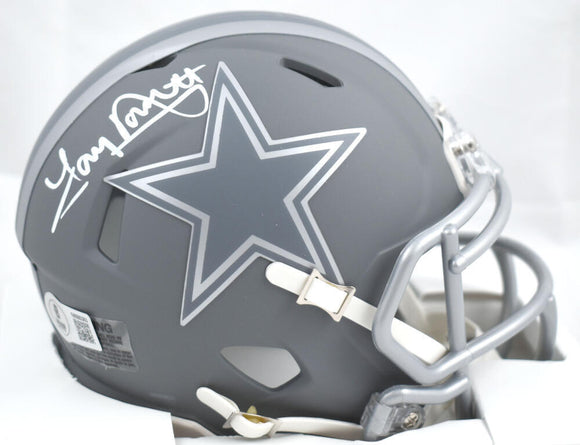 Tony Dorsett Autographed Dallas Cowboys Slate Speed Mini Helmet-Beckett W Holo