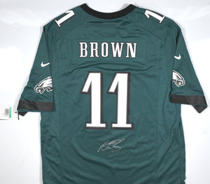 A.J. Brown Autographed Eagles Midnight Green Nike Game Jersey - Beckett W Holo