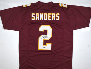 Deion Sanders Autographed Maroon College Style Jersey - Beckett W Hologram