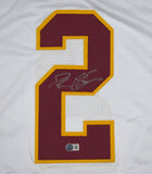 Deion Sanders Autographed White College Style STAT Jersey - Beckett W Hologram