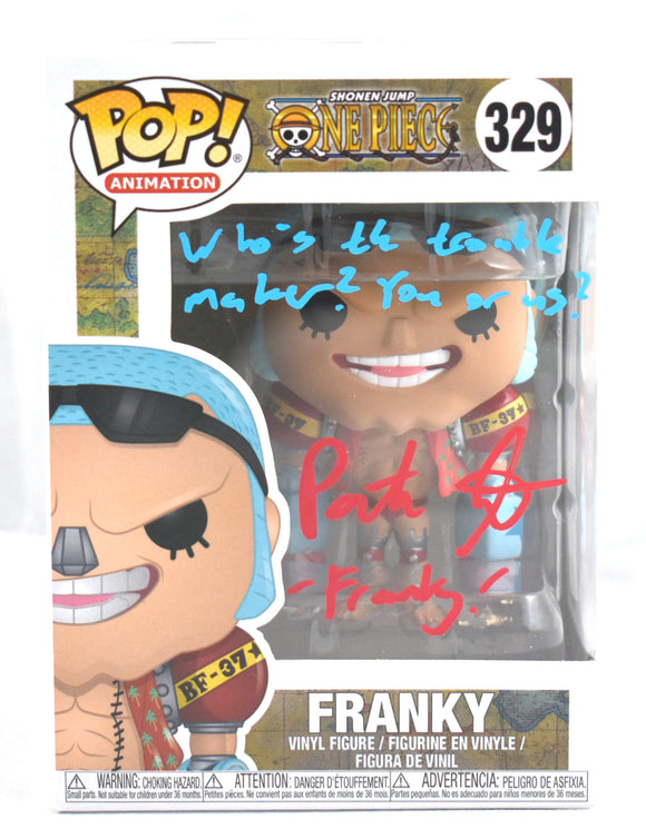 Patrick Seitz Autographed Funko POP One Piece Franky w /Inscription #329- JSA #7