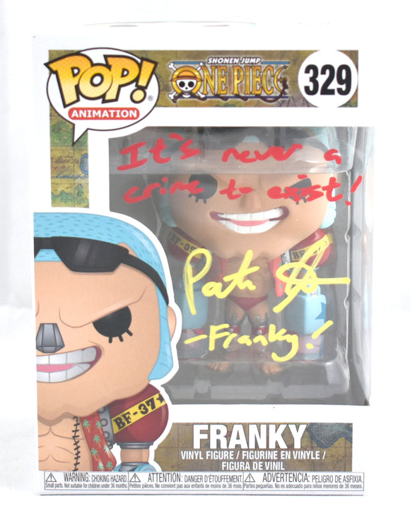 Patrick Seitz Signed Funko POP One Piece Franky w /Inscription #329- JSA #11