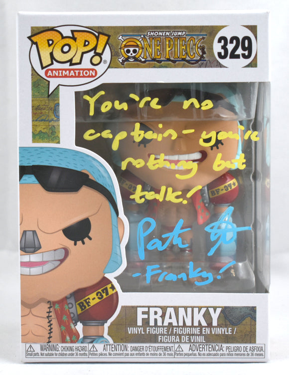 Patrick Seitz Signed Funko POP One Piece Franky w /Inscription #329- JSA #12