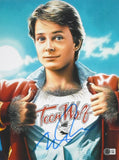 Michael J. Fox Autographed 11x14 Teen Wolf Photo - Beckett W Hologram *Blue