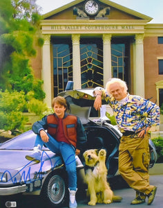 Christopher Lloyd Michael J. Fox Signed Back to the Future 16x20 Photo-Beckett W