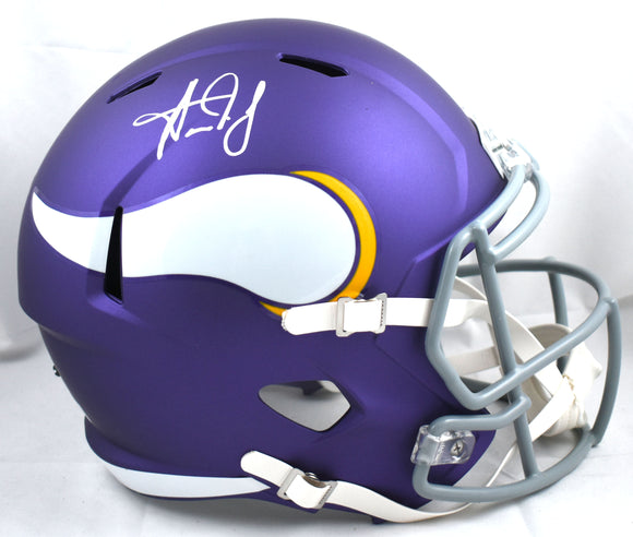 Aaron Jones Autographed Vikings F/S Tribute Speed Helmet-Beckett W Holo *White