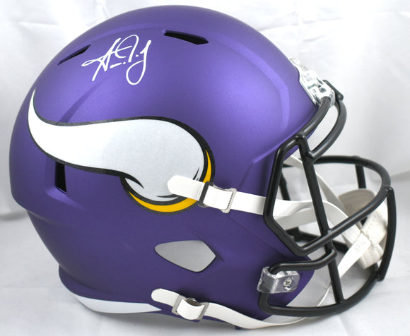 Aaron Jones Autographed Minnesota Vikings F/S Speed Helmet-Beckett W Holo *White