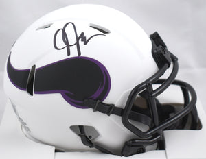 Justin Jefferson Autographed Vikings Lunar Speed Mini Helmet-Beckett W Hologram