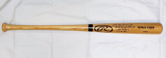 Maury Willis Stats Autographed Blonde Rawlings Pro Baseball Bat- JSA W Auth Image 1