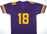 Justin Jefferson Autographed Purple Yellow Pro Style Jersey - Beckett W Hologram