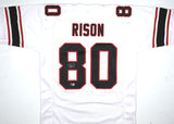 Andre Rison Autographed White Pro Style Jersey - Beckett W Hologram *Silver