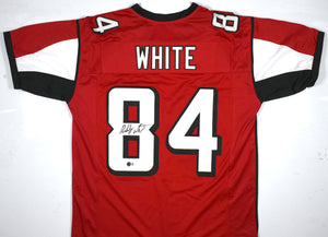 Roddy White Autographed Red Pro Style Jersey - Beckett W Hologram *Black