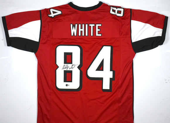 Roddy White Autographed Red Pro Style Jersey - Beckett W Hologram *Black