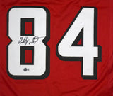 Roddy White Autographed Red Pro Style Jersey - Beckett W Hologram *Black