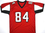 Roddy White Autographed Red Pro Style Jersey - Beckett W Hologram *Black