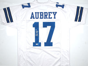 Brandon Aubrey Autographed White Pro Style Jersey - Beckett W Hologram *Silver