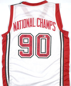 1989-90 UNLV Champions Signed White College Style Jersey- Beckett W Hologram