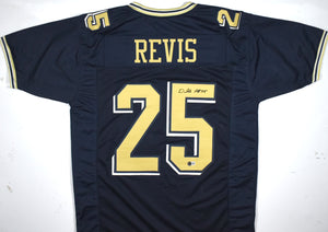 Darrelle Revis Autographed Blue College Style Jersey - Beckett W Hologram *Black