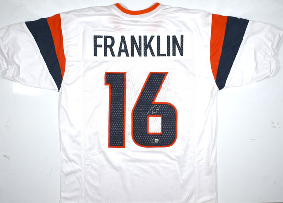 Troy Franklin Autographed White Pro Style Jersey - Beckett W Hologram *Silver