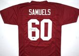 Chris Samuels Autographed Crimson College Style Jersey - Beckett W Hologram