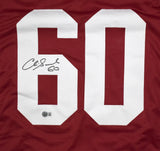 Chris Samuels Autographed Crimson College Style Jersey - Beckett W Hologram