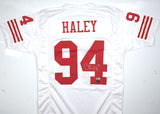 Charles Haley Autographed White Pro Style Jersey- Beckett W Hologram *Silver