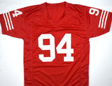 Charles Haley Autographed Red Pro Style Jersey w/HOF - Beckett W Hologram *Black