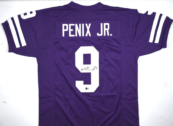 Michael Penix Jr. Autographed Purple College Style Jersey - Beckett W Hologram