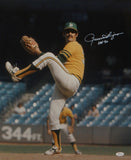 Rollie Fingers Autographed 16x20 Oakland A's Pitching Photo- JSA W Authenticated