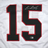 Carson Beck Autographed White College Style Jersey - Beckett W Hologram *Silver