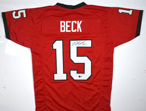 Carson Beck Autographed Georgia Red College Style Jersey - Beckett W Hologram *Black