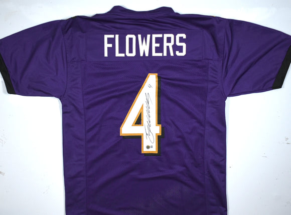 Zay Flowers Autographed Purple Pro Style Jersey - Beckett W Hologram *Black