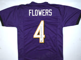 Zay Flowers Autographed Purple Pro Style Jersey - Beckett W Hologram *Black