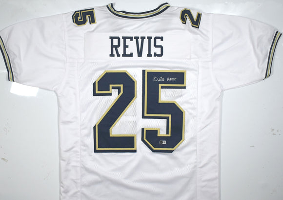 Darrelle Revis Autographed White College Style Jersey - Beckett W Hologram