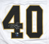 Mike Alstott Autographed White College Style Jersey-Beckett W Hologram *Silver