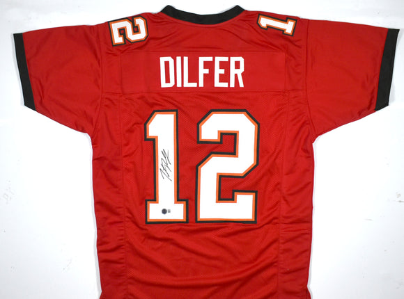 Trent Dilfer Autographed Red Pro Style Jersey - Beckett W Hologram *Black