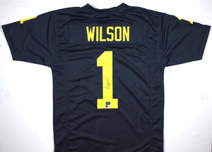 Roman Wilson Autographed Blue College Style Jersey - Beckett W Hologram *Black