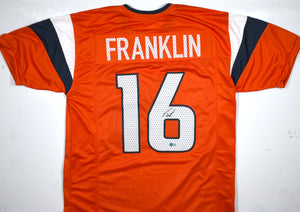 Troy Franklin Autographed Orange Pro Style Jersey - Beckett W Hologram *Black