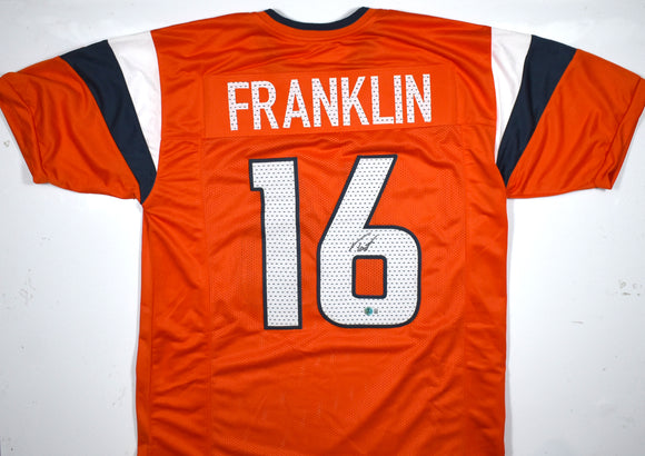 Troy Franklin Autographed Orange Pro Style Jersey - Beckett W Hologram *Black