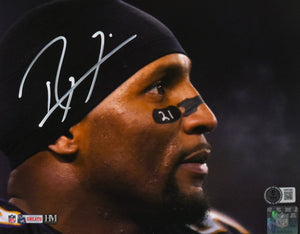 Ray Lewis Signed Ravens 8x10 Close Up Photo - Beckett W Hologram *White