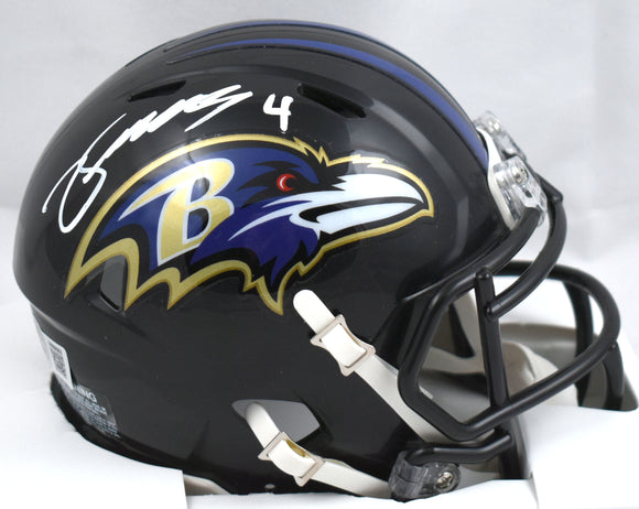 Zay Flowers Autographed Baltimore Ravens Speed Mini Helmet-Beckett W Hologram