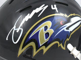 Zay Flowers Autographed Baltimore Ravens Speed Mini Helmet-Beckett W Hologram